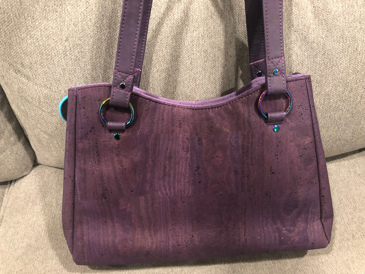 Large Cork multi color large tote bag
