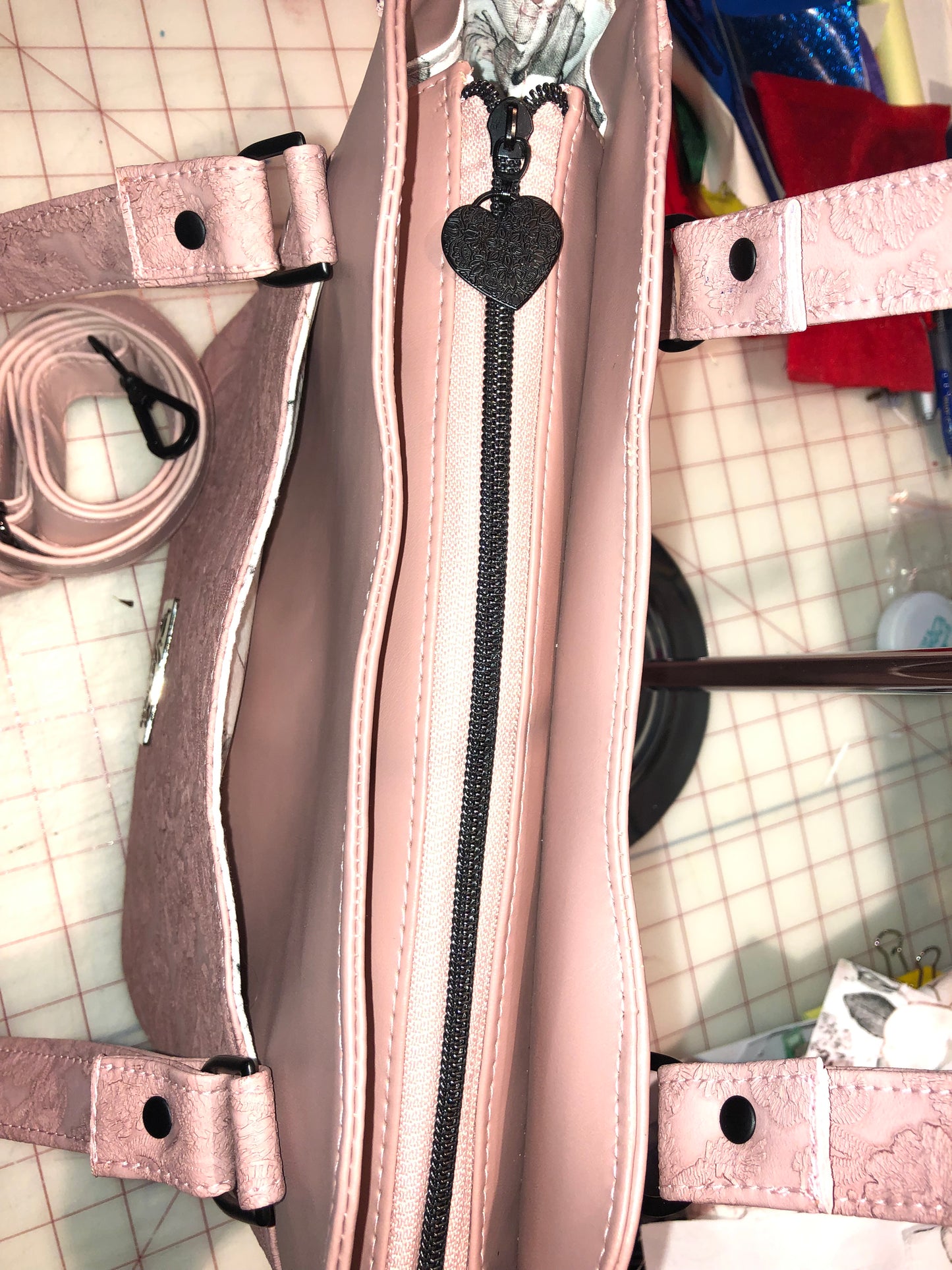 SOLD Classy light rose pink textured floral on light pink
