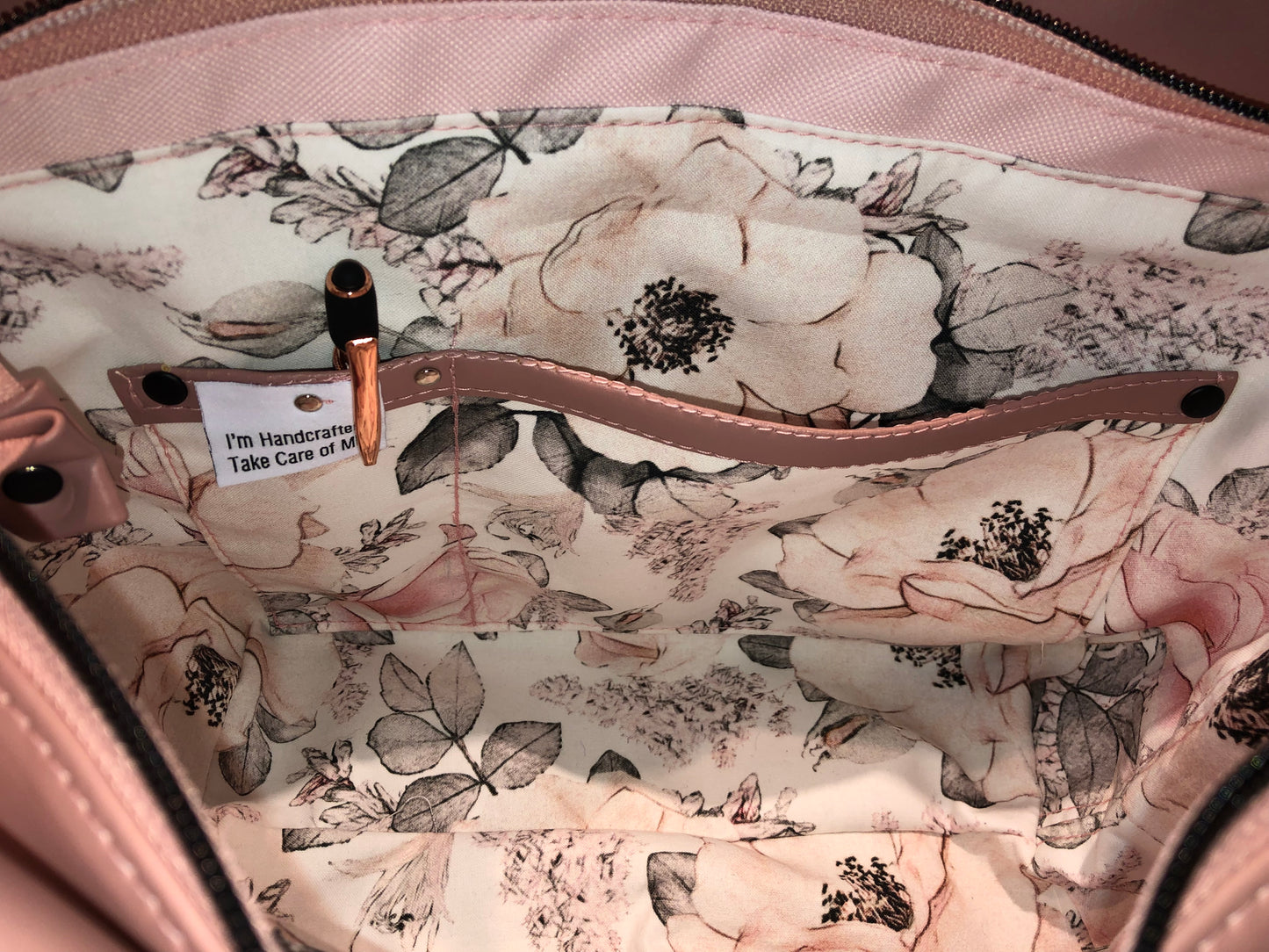 SOLD Classy light rose pink textured floral on light pink