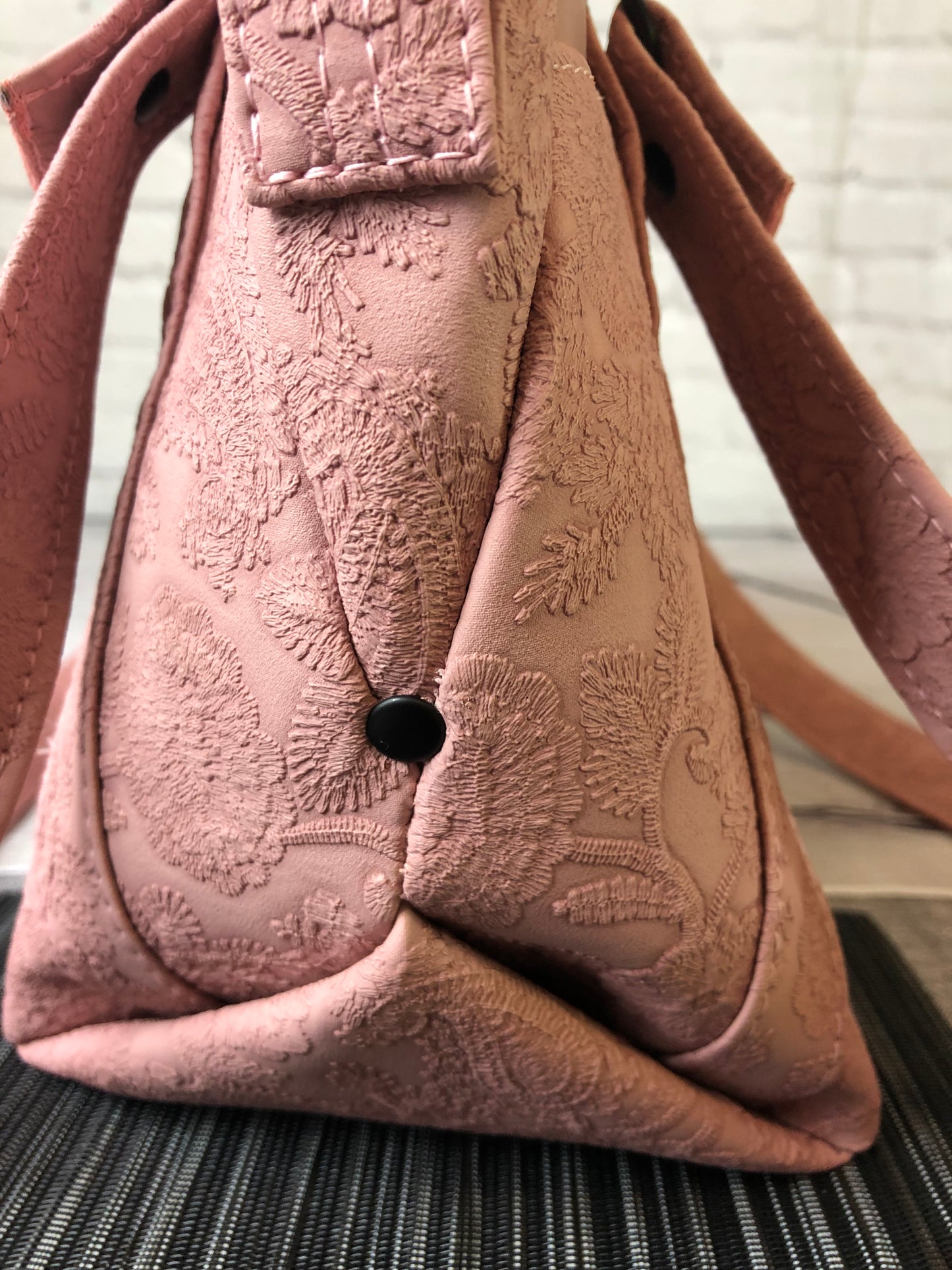 SOLD Classy light rose pink textured floral on light pink