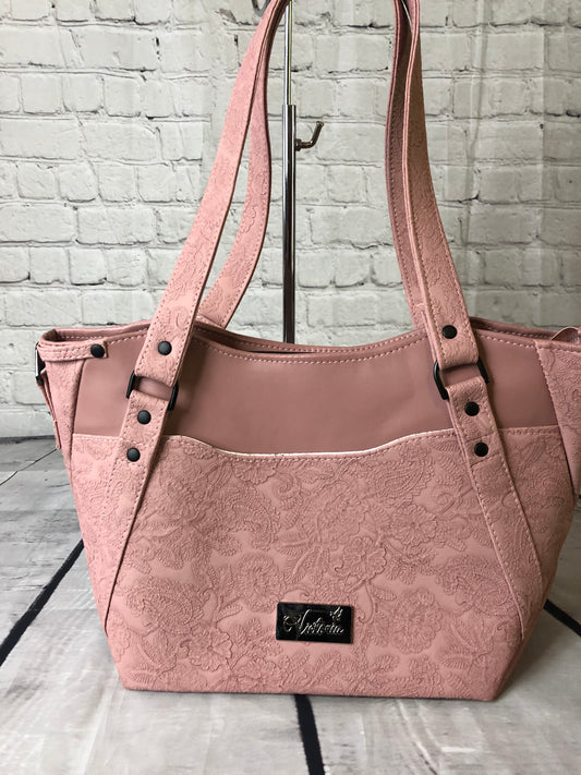 SOLD Classy light rose pink textured floral on light pink