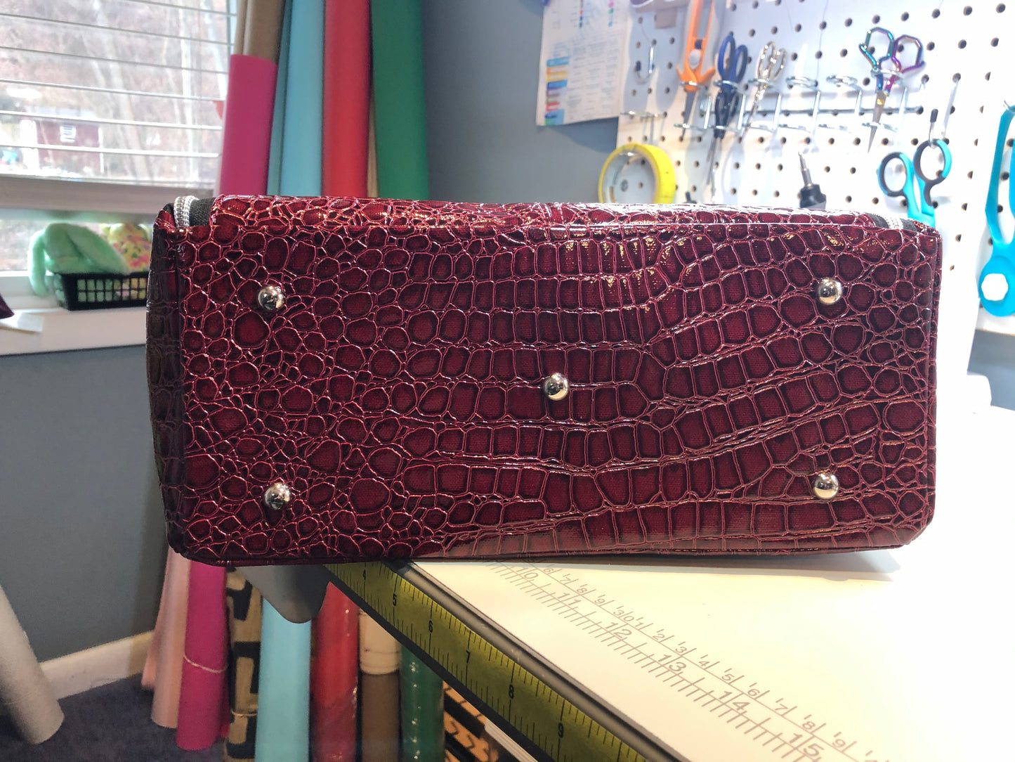 Cherry crocodile handbag