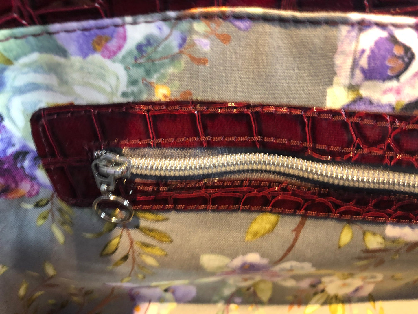 Cherry crocodile handbag