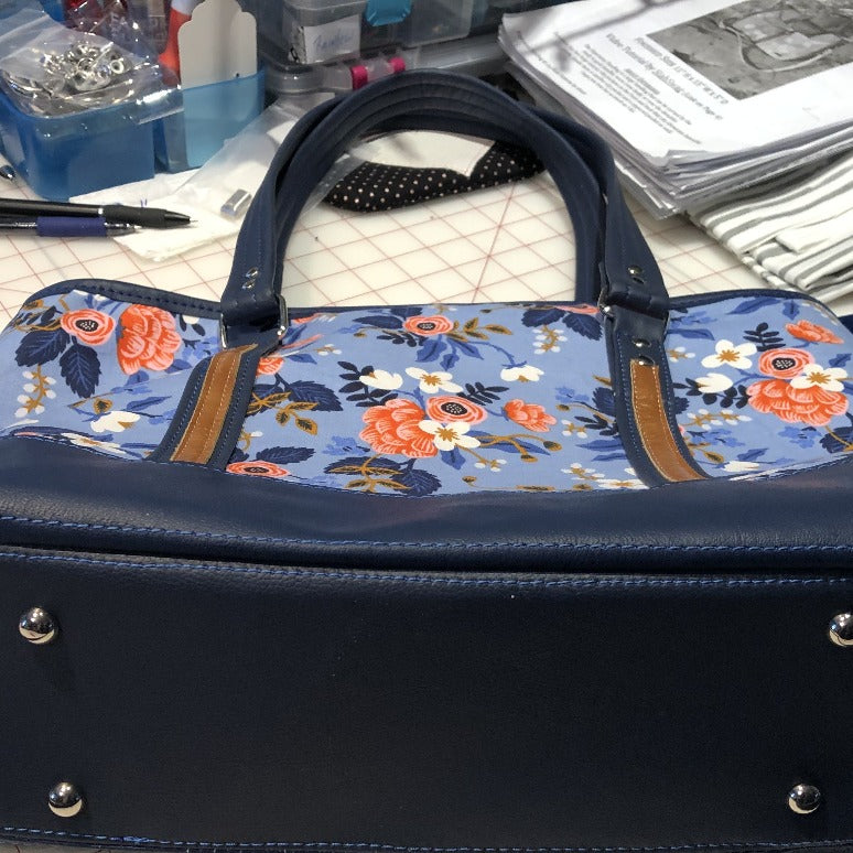 Navy floral tote