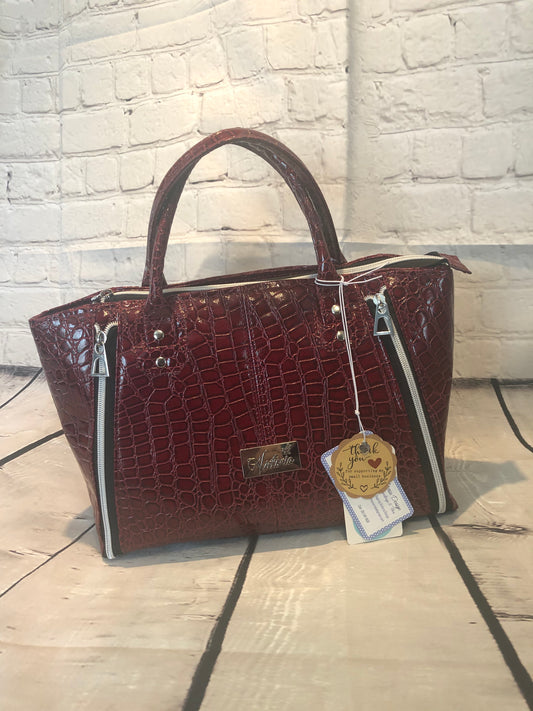 Cherry crocodile handbag