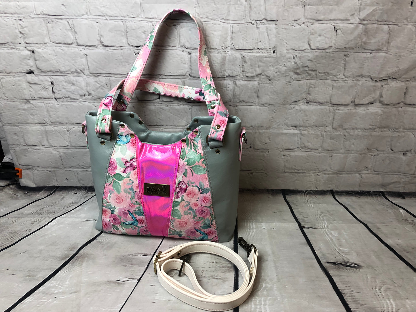 Crossbody handbag mint & pink