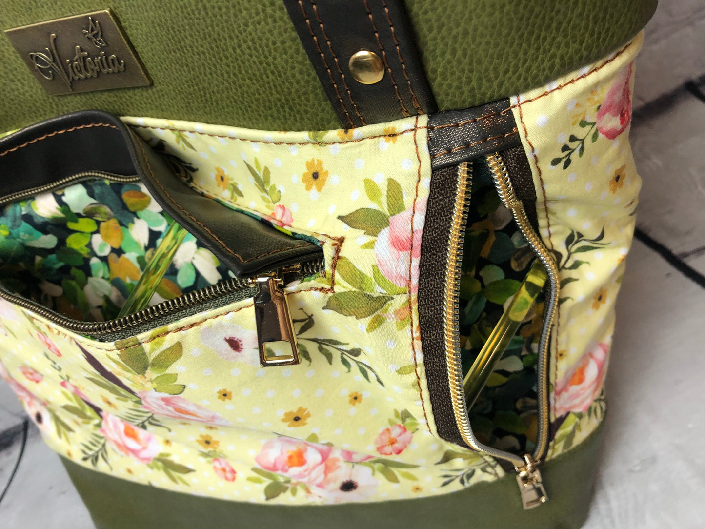 Large floral shoulder tote