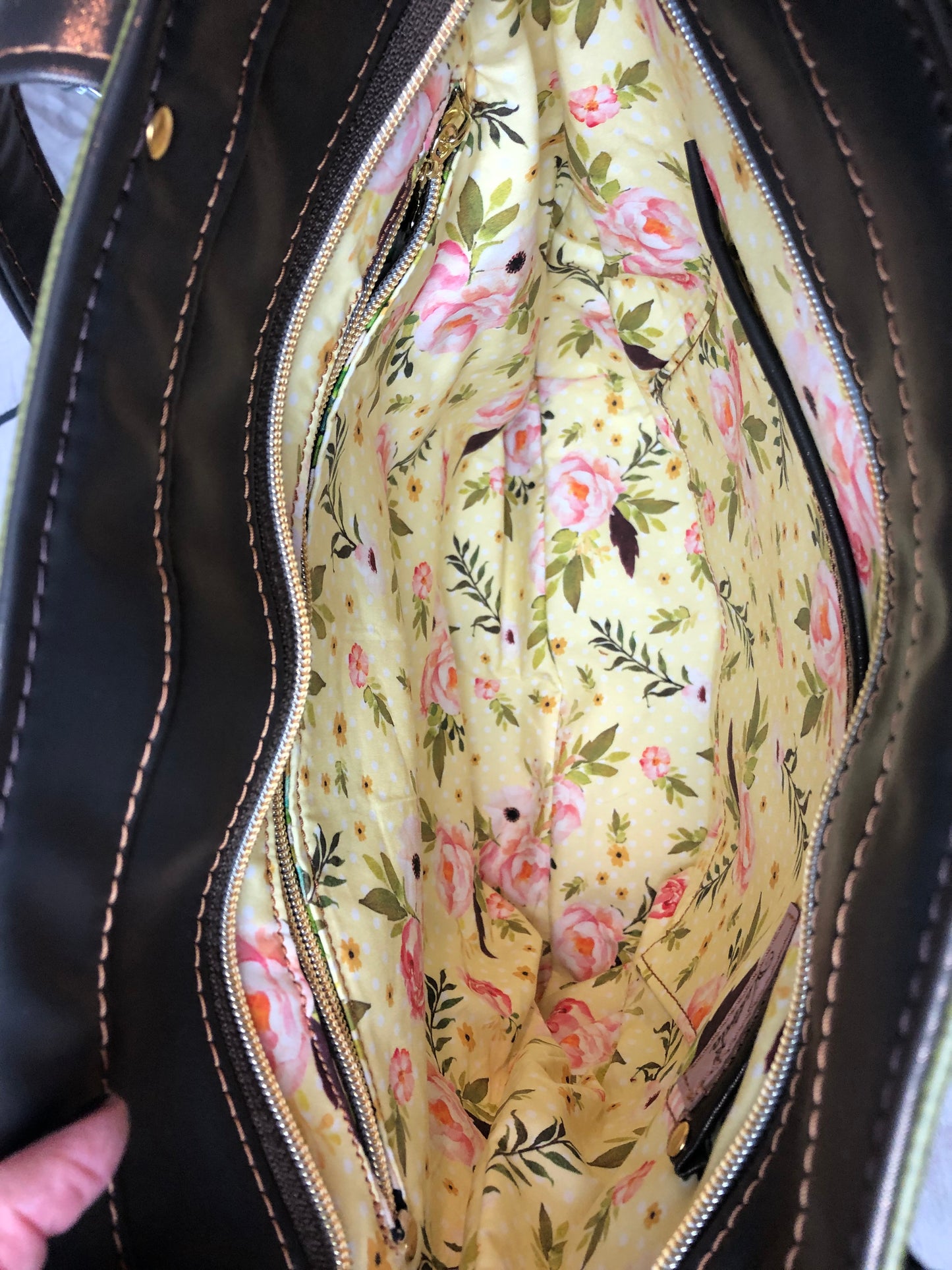 Large floral shoulder tote