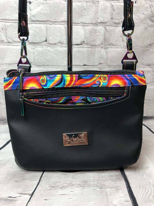 SOLD Black rainbow crossbody