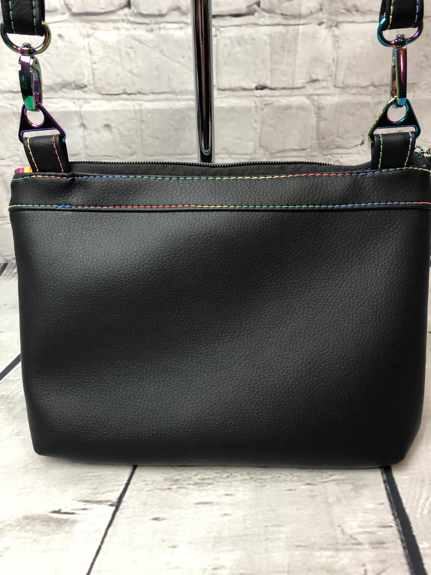 SOLD Black rainbow crossbody