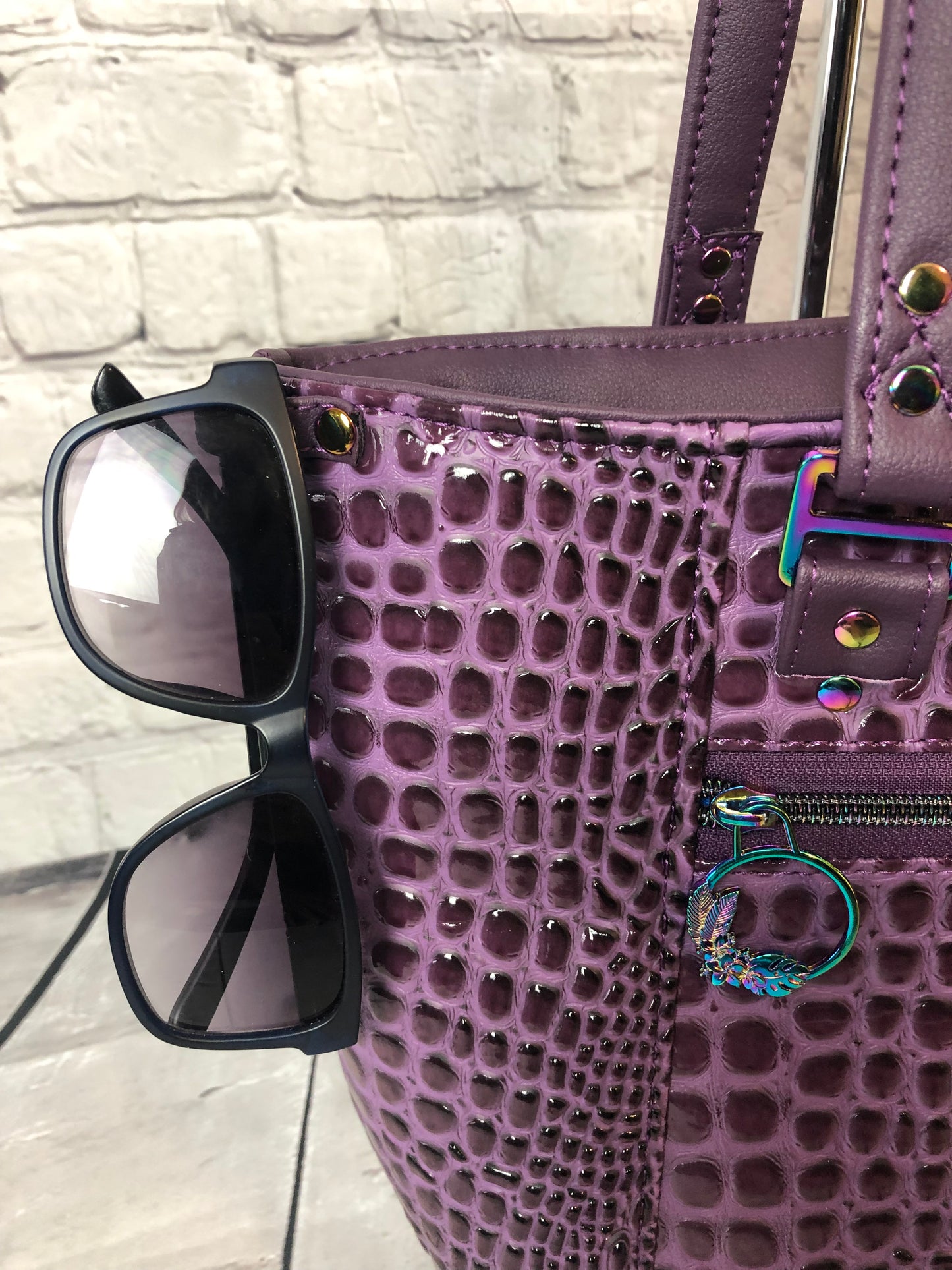 SOLD Everyday tote. Purple crock