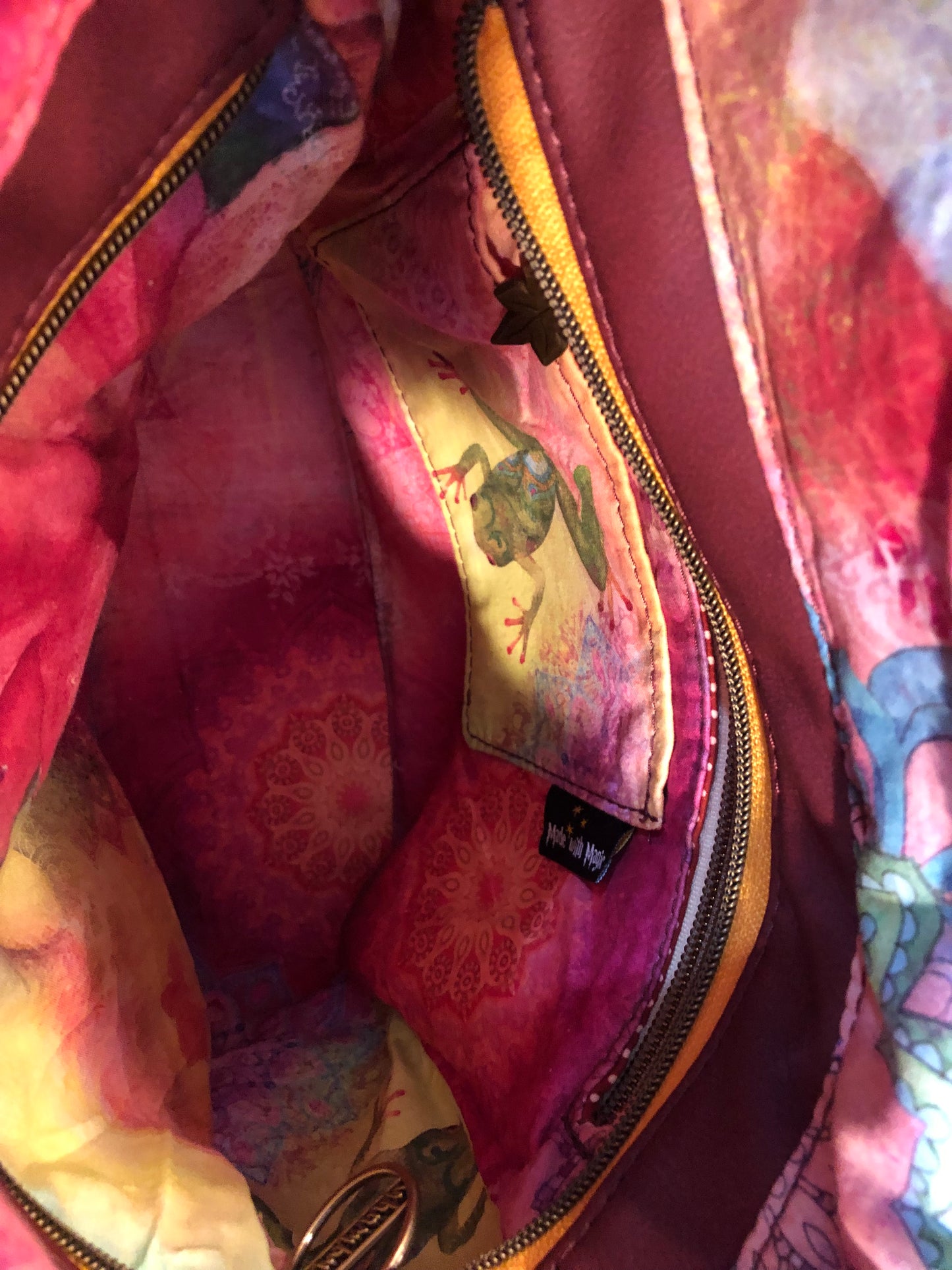 Interior of lotus flower bag