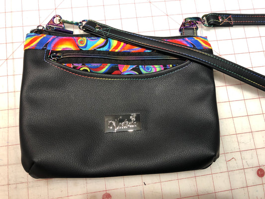 SOLD Black rainbow crossbody