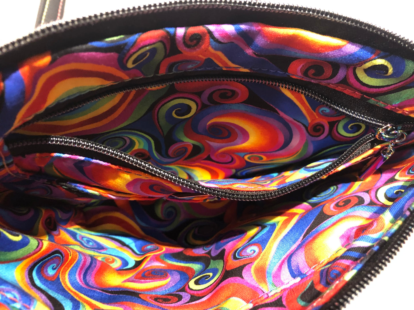 SOLD Black rainbow crossbody